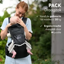 Deryan Pack Luxe Ergonomische draagzak Babydrager met opbergvakjes< Draagzakken