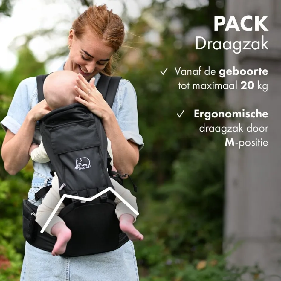 Deryan Pack Luxe Ergonomische draagzak Babydrager met opbergvakjes< Draagzakken