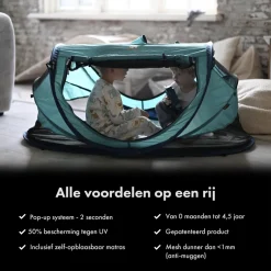 Peuter Luxe Campingbedje met Zelfopblaasbare Matras|Deryan Outlet