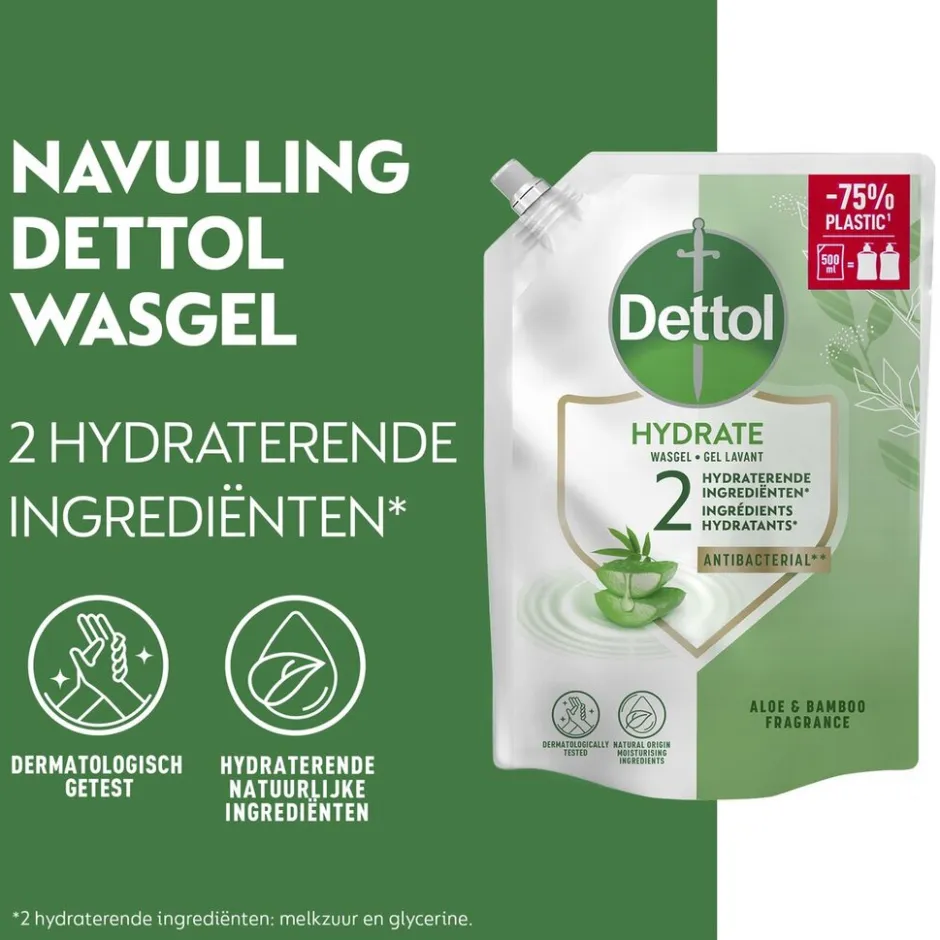 Dettol Hydrating Aloë Vera Antibacteriële Wasgel Navulling< Handzeep Navulling|Handzeep
