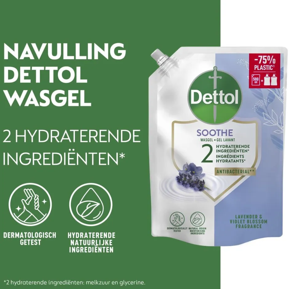 Dettol Relaxing Lavendel Anti-bacteriële Wasgel Navulling< Handzeep Navulling|Handzeep