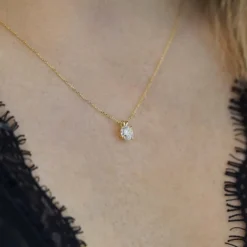 Di Lusso 14K Gouden Collier met hanger – 0.40 ct Lab Grown Diamant< Sieraden En Bijoux