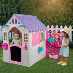 Garden Wit/Roze Speelhuisje met Accessoires|Dolu Discount