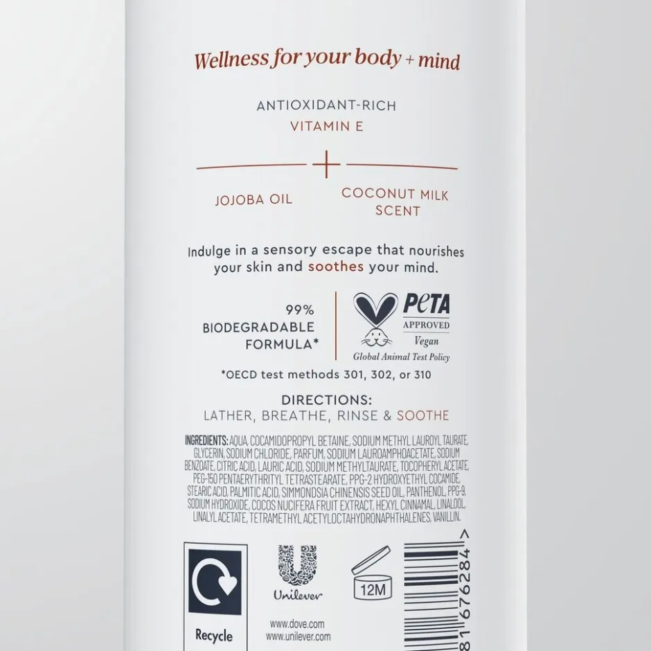 Body+Mind Jojoba Oil & Coconut Milk Douchegel|Dove Outlet