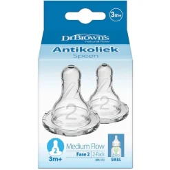 Dr. Brown's Fase 2 3+M Flesspenen voor Smalle Halsfles< Flessenspenen