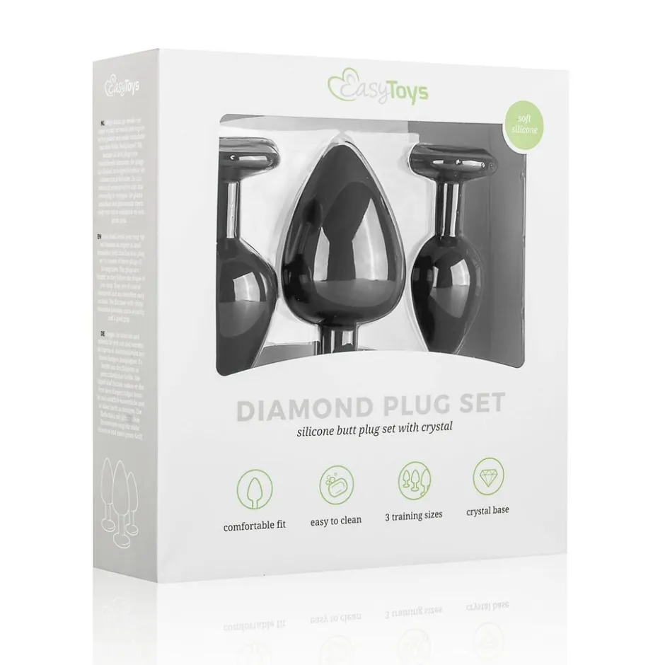 Anal Collection Siliconen Buttplugset Met Diamantjes|EasyToys Best