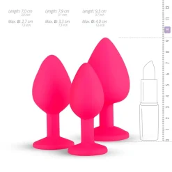 EasyToys Siliconen Buttplug Set met Diamant< Seksspeeltjes