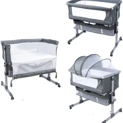 Donkergrijs Wieg Aan Bed|Eco Baby Sale