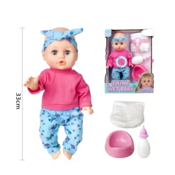 33cm Pop Blauw/Roze Outfit met Accessoires|Eco Toys New