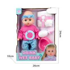 33cm Pop Blauw/Roze Outfit met Accessoires|Eco Toys New