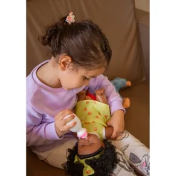 Eco Toys 30cm Pop met Krullen en Geel Jurkje< Poppen En Knuffels