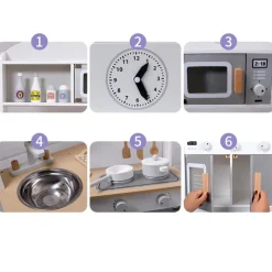 Eco Toys Grijs Moderne Houten Kinderkeuken< Houten Keukens En Winkels