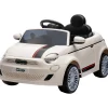 Wit Elektrische Fiat 500 Kinderauto|Eco Toys Online