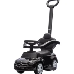 Zwart Mercedes Benz Loopauto met Duwstang|Eco Toys Outlet
