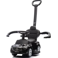 Zwart Mercedes Benz Loopauto met Duwstang|Eco Toys Outlet
