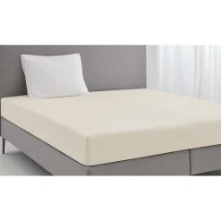Elegance Hoeslaken Katoen Perkal 35cm Hoekhoogte - ivoor 90x210/220cm< Slapen