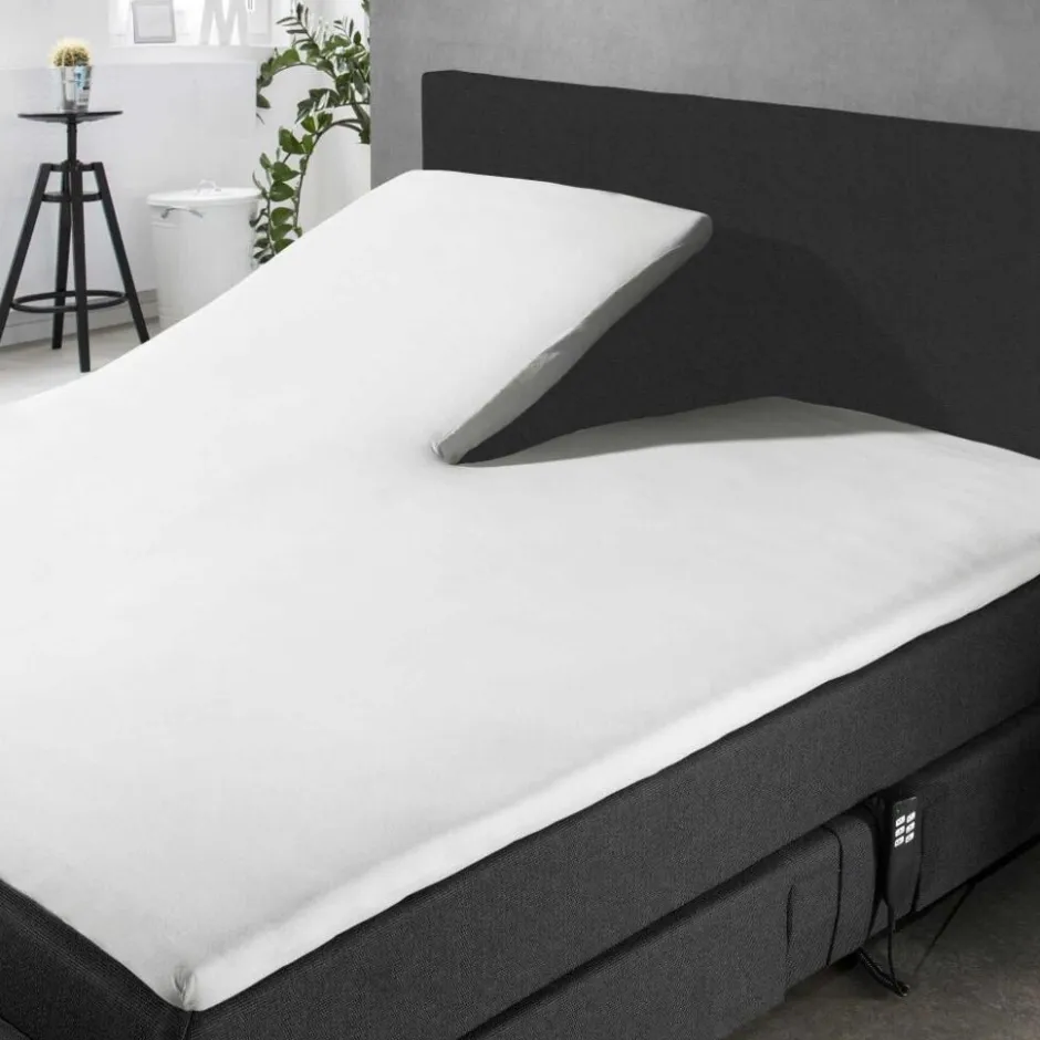 Splittopper Hoeslaken Jersey Katoen Stretch - wit 180x210/220cm|Elegance Outlet