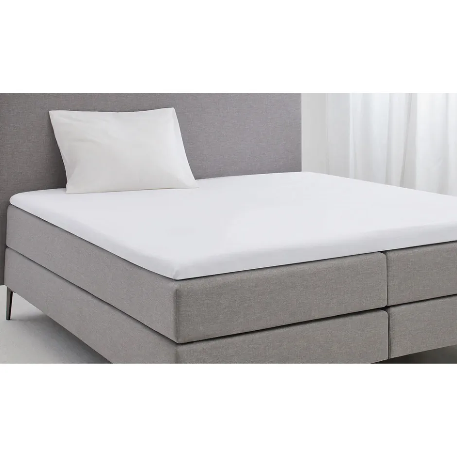 Elegance Topper Hoeslaken Katoen Perkal - wit 90x210/220cm< Slapen