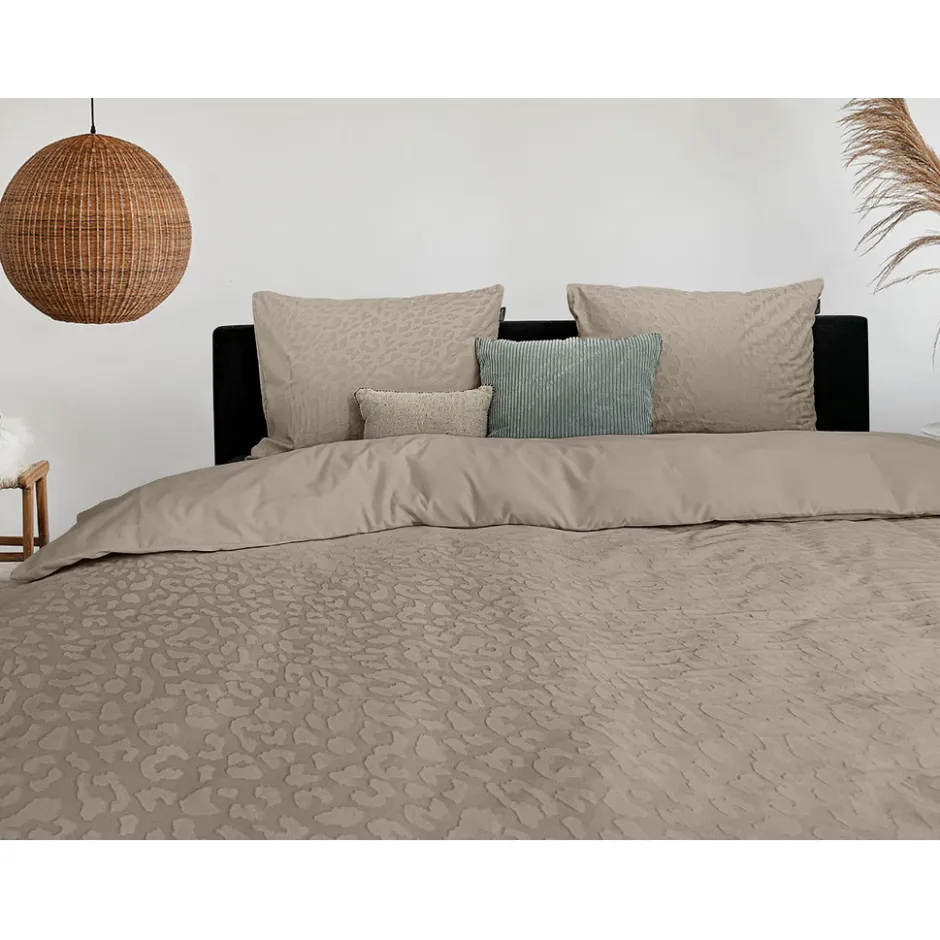 Eleganzzz Dekbedovertrek Micro Mink Leopard - royal sand 200x200/220cm| Discount