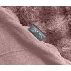 Eleganzzz Dekbedovertrek Shiny Bubble Pom Pom Flanel Fleece - old rose 200x200/220cm| Online