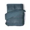 Eleganzzz Dekbedovertrek Flanel Fleece - steel blue 200x200/220cm< Slapen