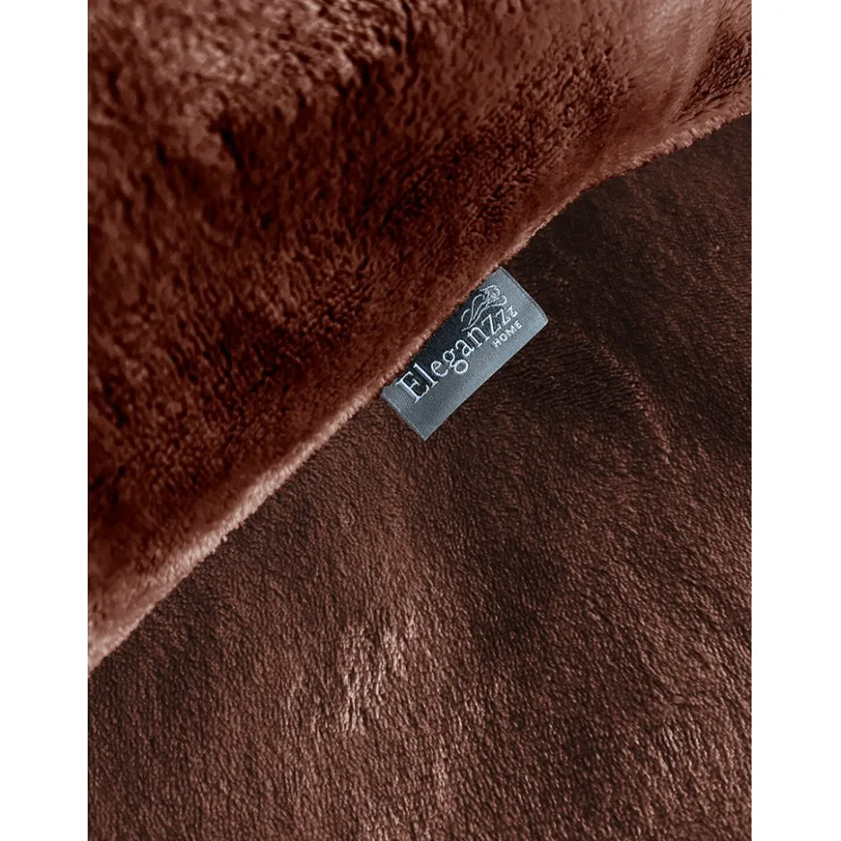 Eleganzzz Dekbedovertrek Flanel Fleece - rose brown 240x200/220cm|