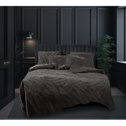 Eleganzzz Dekbedovertrek Jacquard Rabbit Fur - taupe grey 140x200/220cm| Discount