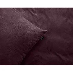 Eleganzzz Dekbedovertrek 3D Embossed Velvet Wave - bordeaux 140x200/220cm|