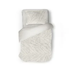 Eleganzzz Dekbedovertrek Bubble Pom Pom Rabbit Fur - off white 140x200/220cm| Outlet