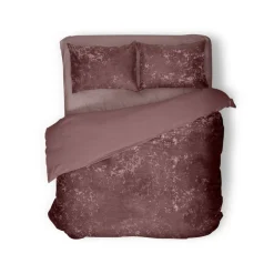 Eleganzzz Dekbedovertrek Crushed Velvet - rose 200x200/220cm< Slapen
