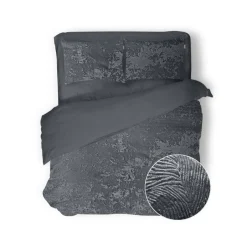 Eleganzzz Dekbedovertrek 3D Embossed Velvet Wave - dark grey 200x200/220cm| Hot