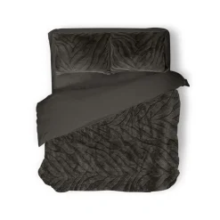 Eleganzzz Dekbedovertrek Jacquard Rabbit Fur - taupe grey 240x200/220cm< Slapen