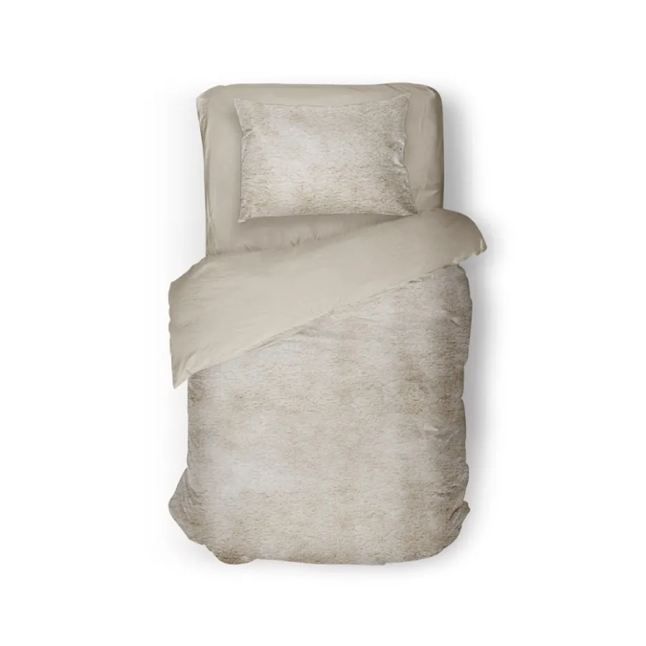 Eleganzzz Dekbedovertrek Flanel Fleece - beige 140x200/220cm< Slapen