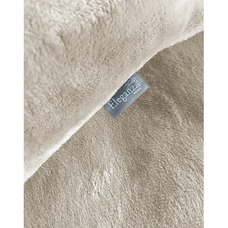 Eleganzzz Dekbedovertrek Flanel Fleece - beige 140x200/220cm< Slapen