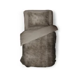 Eleganzzz Dekbedovertrek Flanel Fleece - taupe grey 140x200/220cm< Slapen