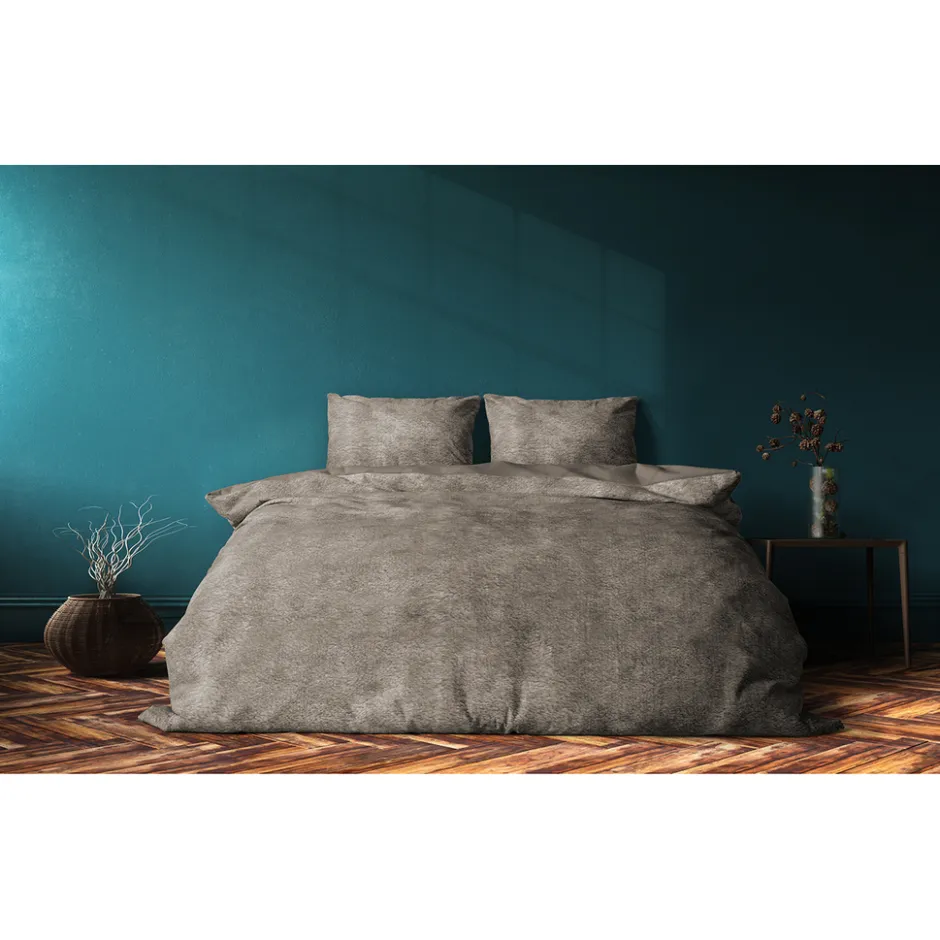 Eleganzzz Dekbedovertrek Flanel Fleece - taupe grey 140x200/220cm< Slapen