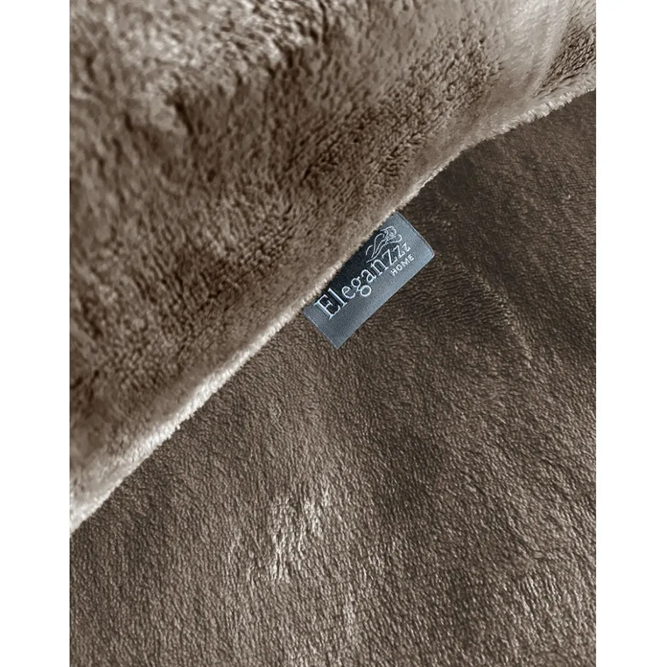 Eleganzzz Dekbedovertrek Flanel Fleece - taupe grey 140x200/220cm< Slapen