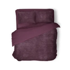 Eleganzzz Dekbedovertrek Flanel Fleece - bordeaux 200x200/220cm| New