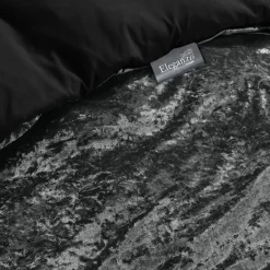 Eleganzzz Dekbedovertrek Crushed Velvet - black 140x200/220cm| Hot