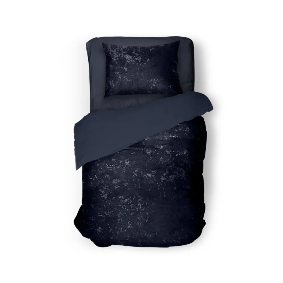 Eleganzzz Dekbedovertrek Crushed Velvet - royale blue 140x200/220cm< Slapen