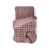 Eleganzzz Dekbedovertrek Shiny Bubble Pom Pom Flanel Fleece - old rose 140x200/220cm| Outlet
