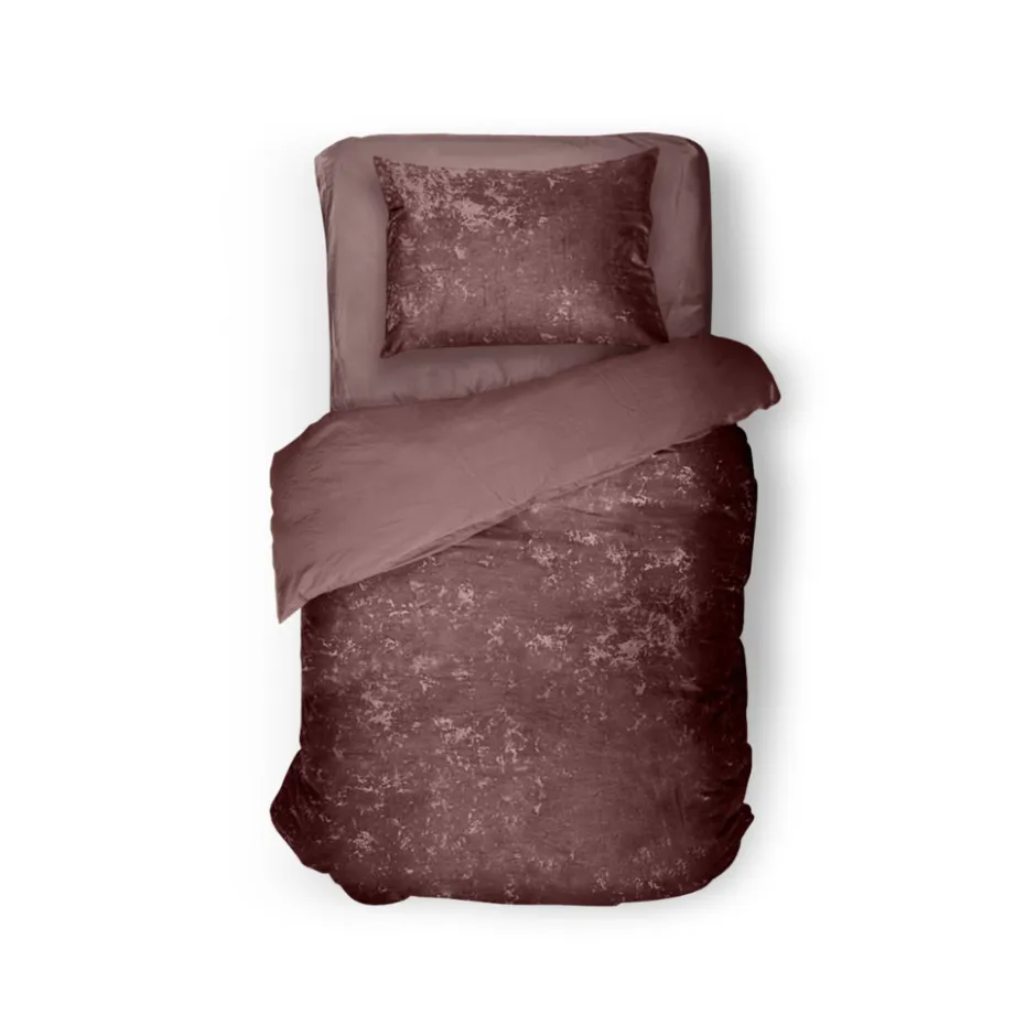 Eleganzzz Dekbedovertrek Crushed Velvet - rose 140x200/220cm< Slapen