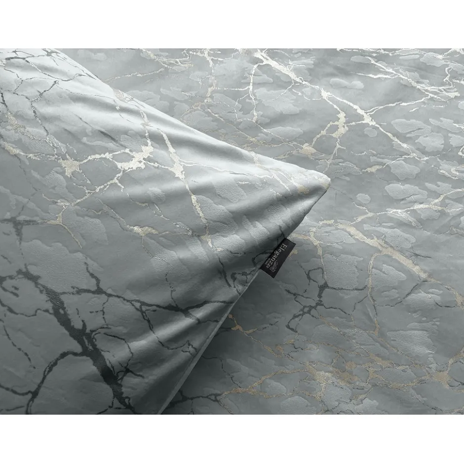 Eleganzzz Dekbedovertrek Marbel Foil Velvet - grey 140x200/220cm< Slapen
