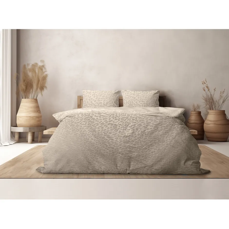 Eleganzzz Dekbedovertrek Micro Mink Leopard - royal sand 140x200/220cm< Slapen
