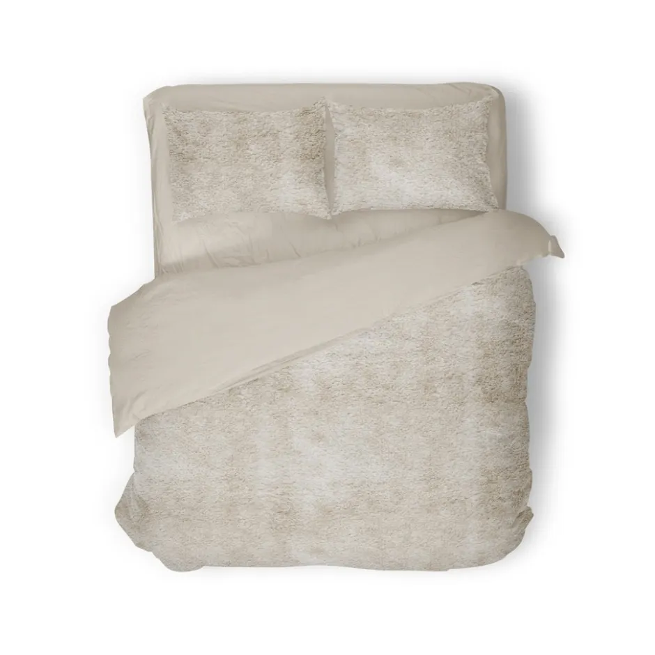 Eleganzzz Dekbedovertrek Flanel Fleece - beige 240x200/220cm< Slapen