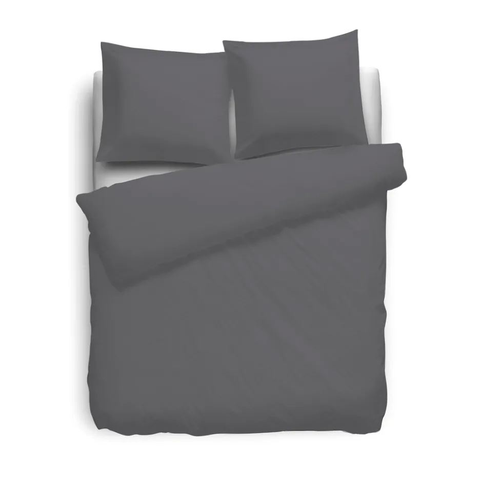 Eleganzzz Dekbedovertrek Flanel Uni - antraciet 240x200/220cm< Slapen