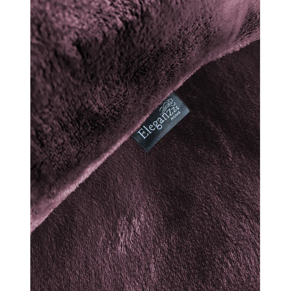Eleganzzz Dekbedovertrek Flanel Fleece - bordeaux 140x200/220cm< Slapen