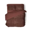 Eleganzzz Dekbedovertrek Flanel Fleece - rose brown 200x200/220cm| New