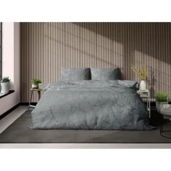 Eleganzzz Dekbedovertrek Marbel Foil Velvet - grey 200x200/220cm| Discount