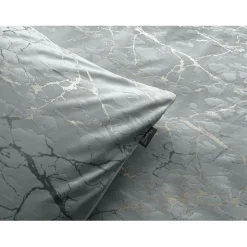 Eleganzzz Dekbedovertrek Marbel Foil Velvet - grey 200x200/220cm| Discount